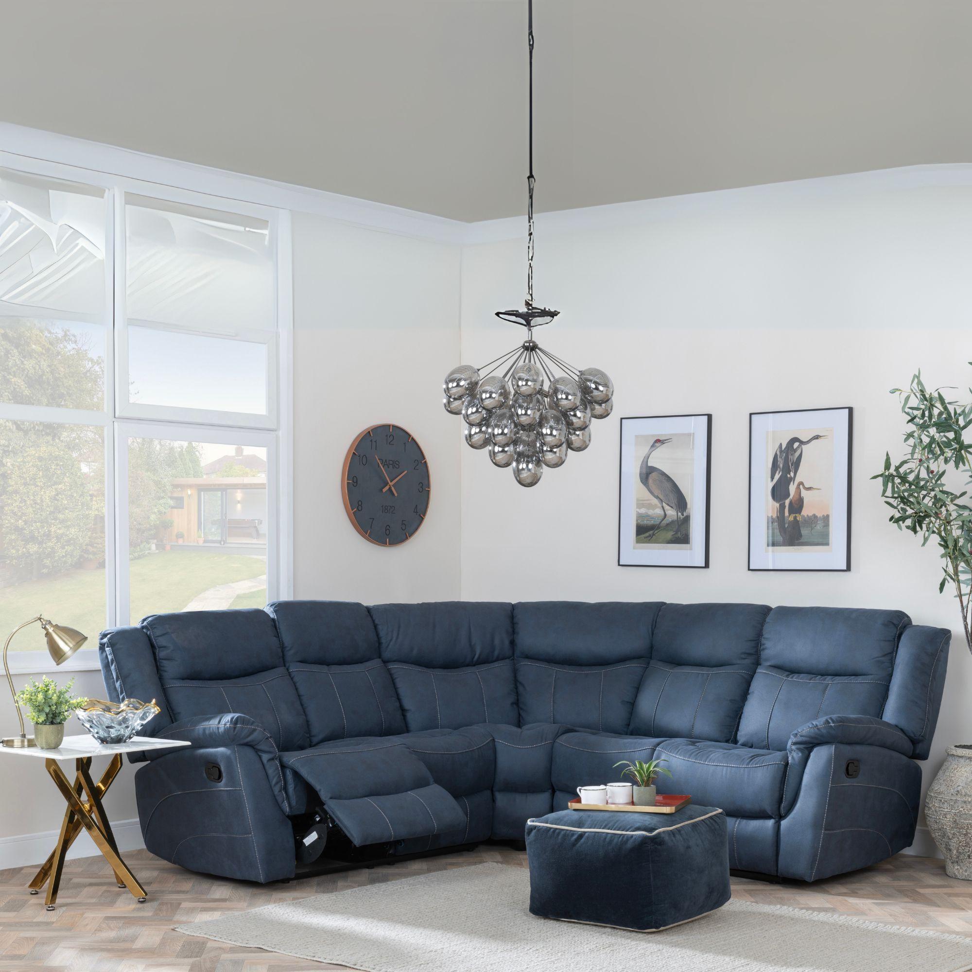Rowe Denim Blue Corner Sofa
