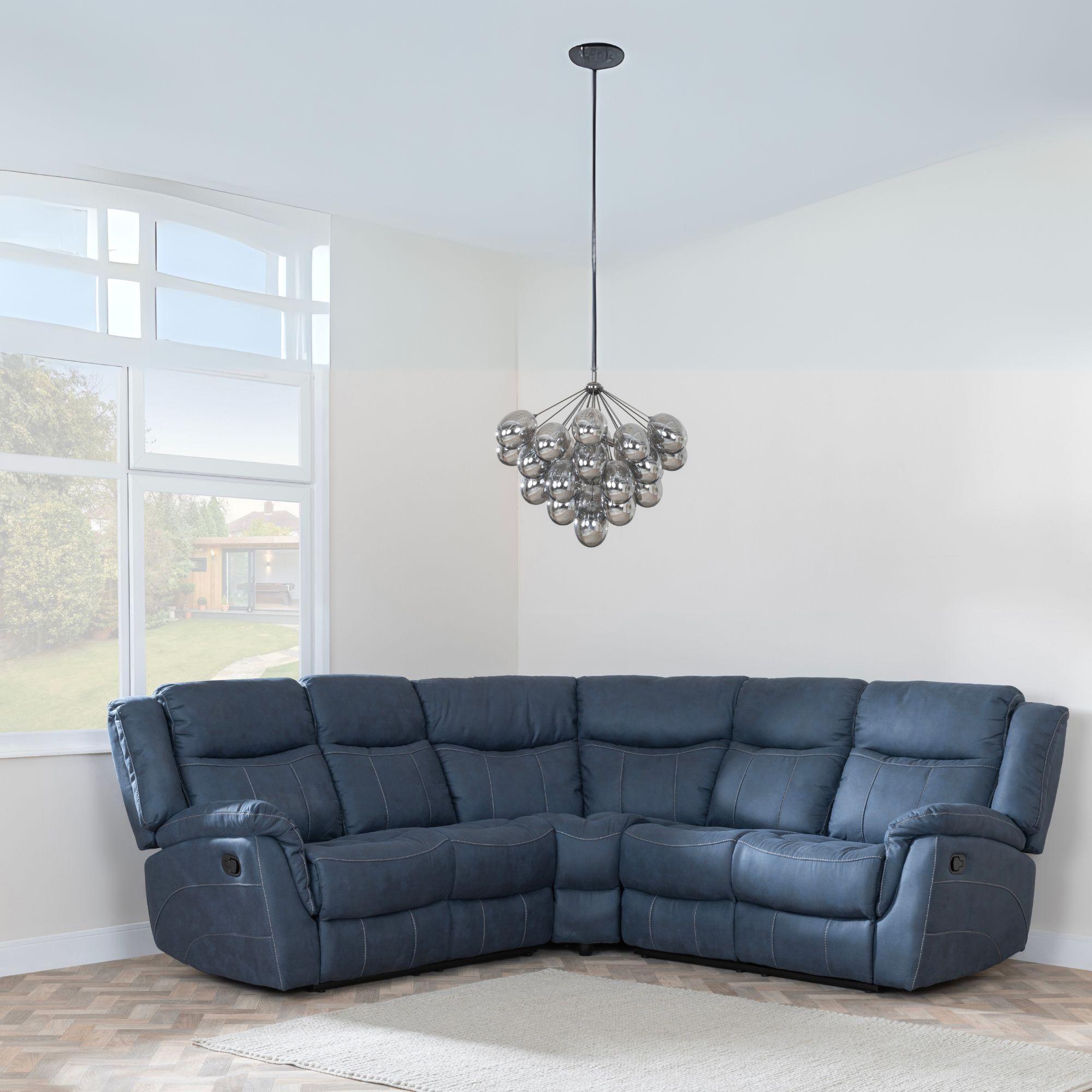 Rowe Denim Blue Corner Sofa