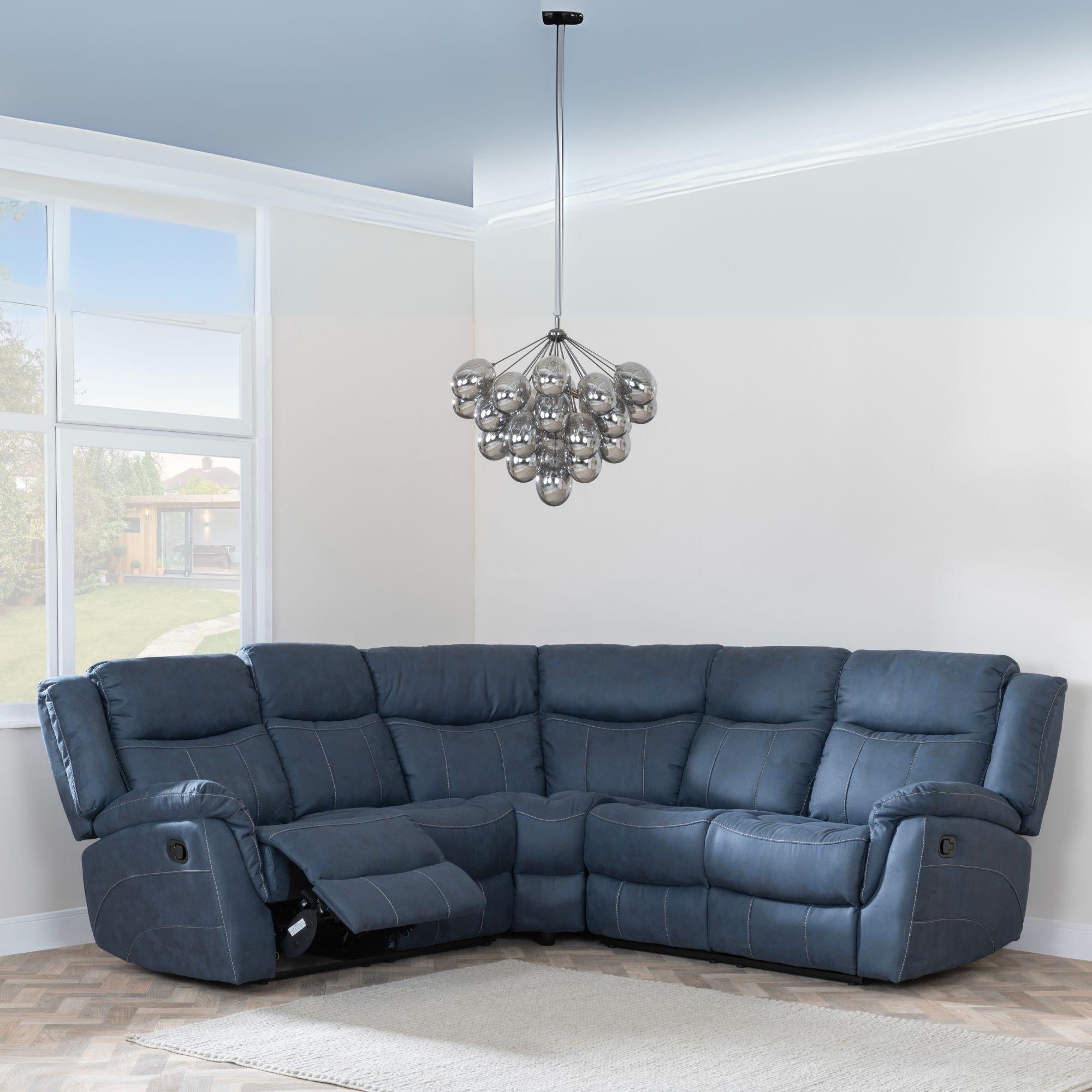 Rowe Denim Blue Corner Sofa