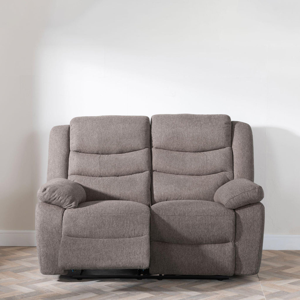 Sydney Brown Fabric Manual Recliner Sofa