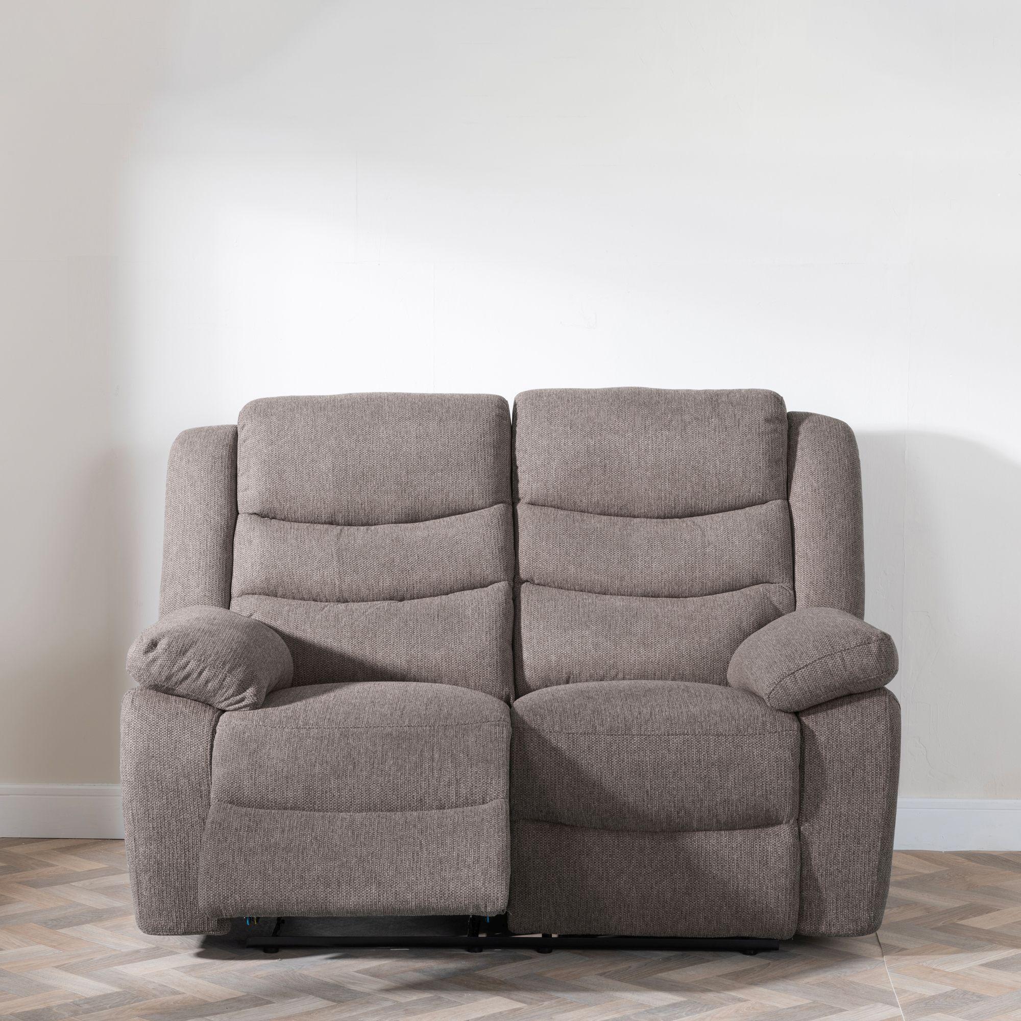 Sydney Brown Fabric Manual Recliner Sofa