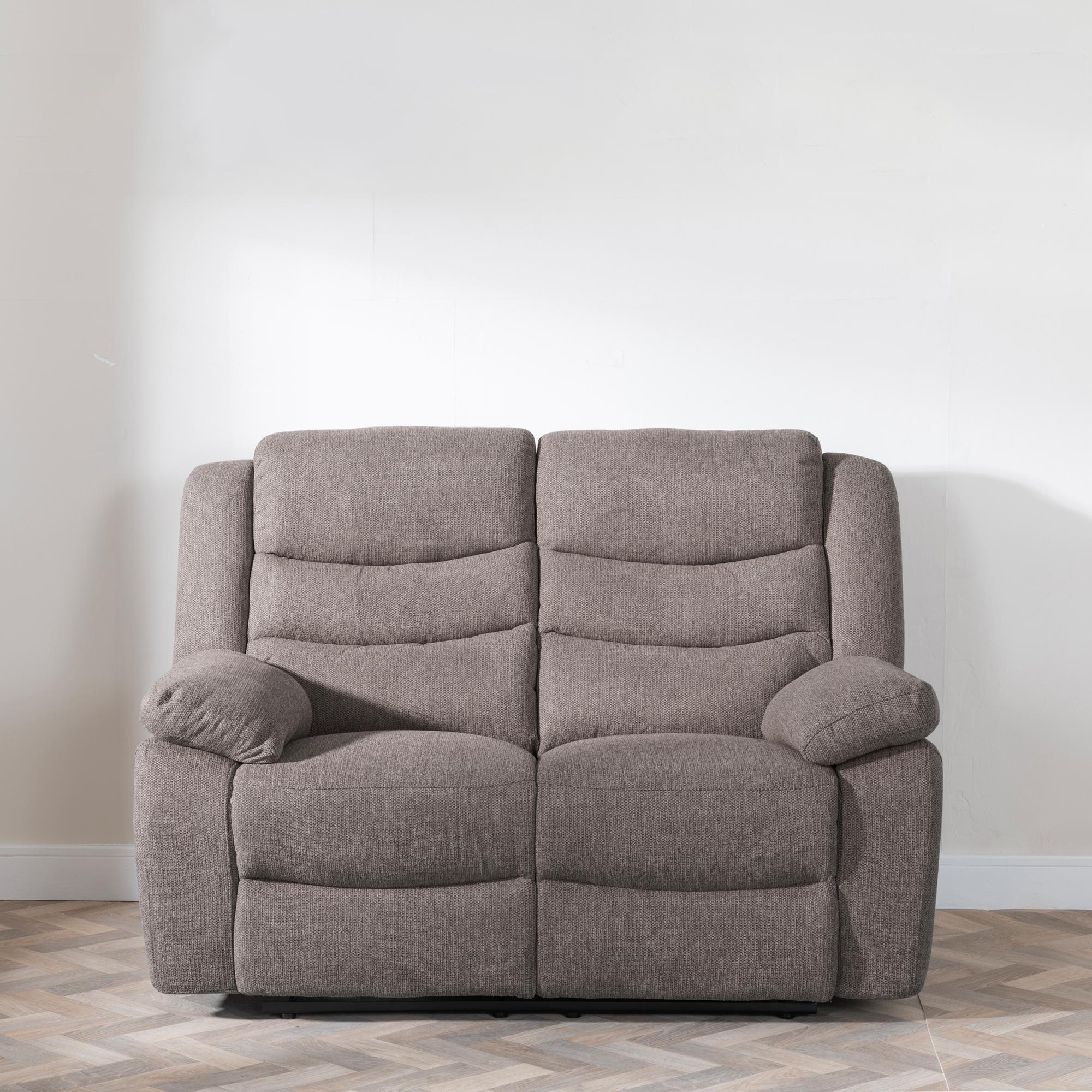 Sydney Brown Fabric Manual Recliner Sofa