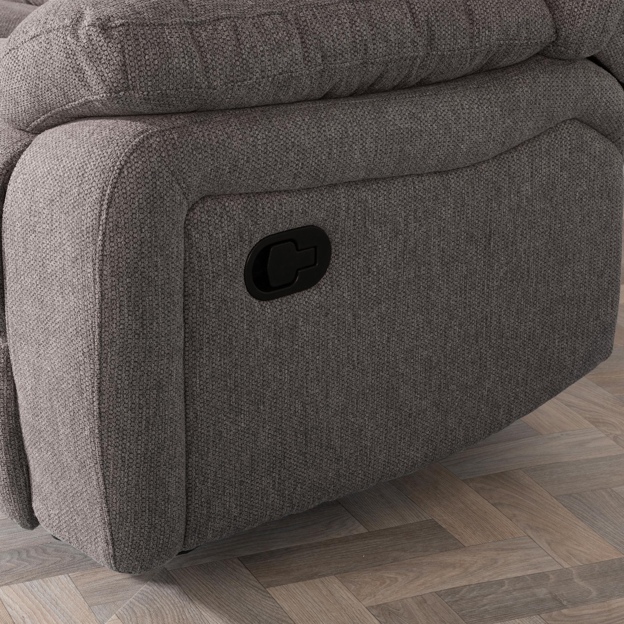 Sydney Brown Fabric Manual Recliner Sofa