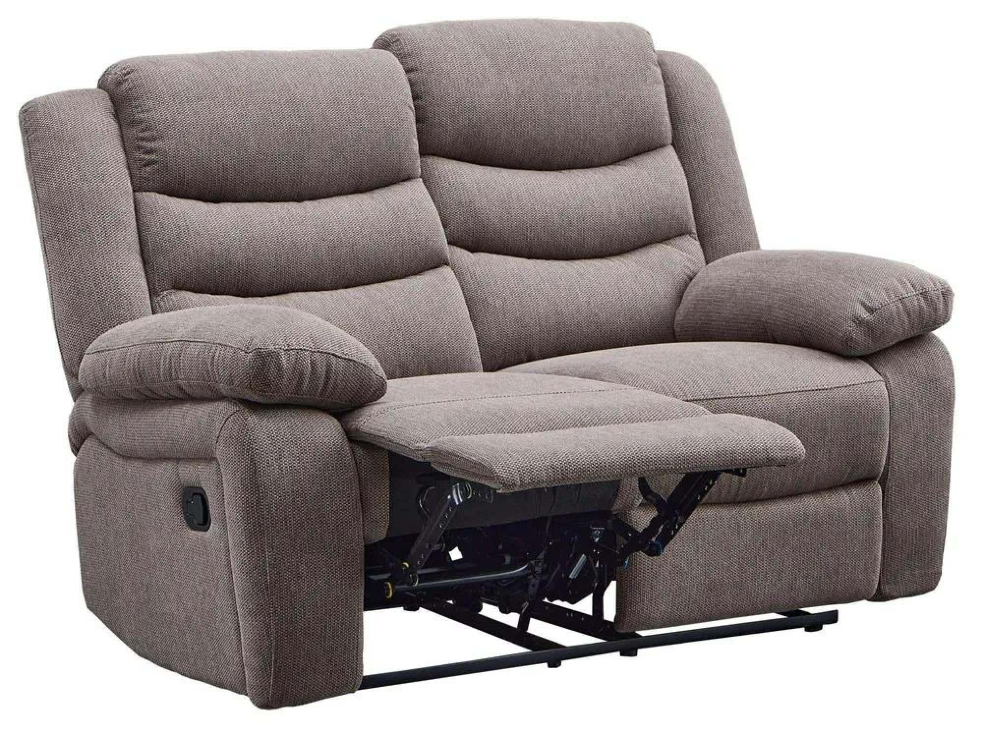 Sydney Brown Fabric Manual Recliner Sofa