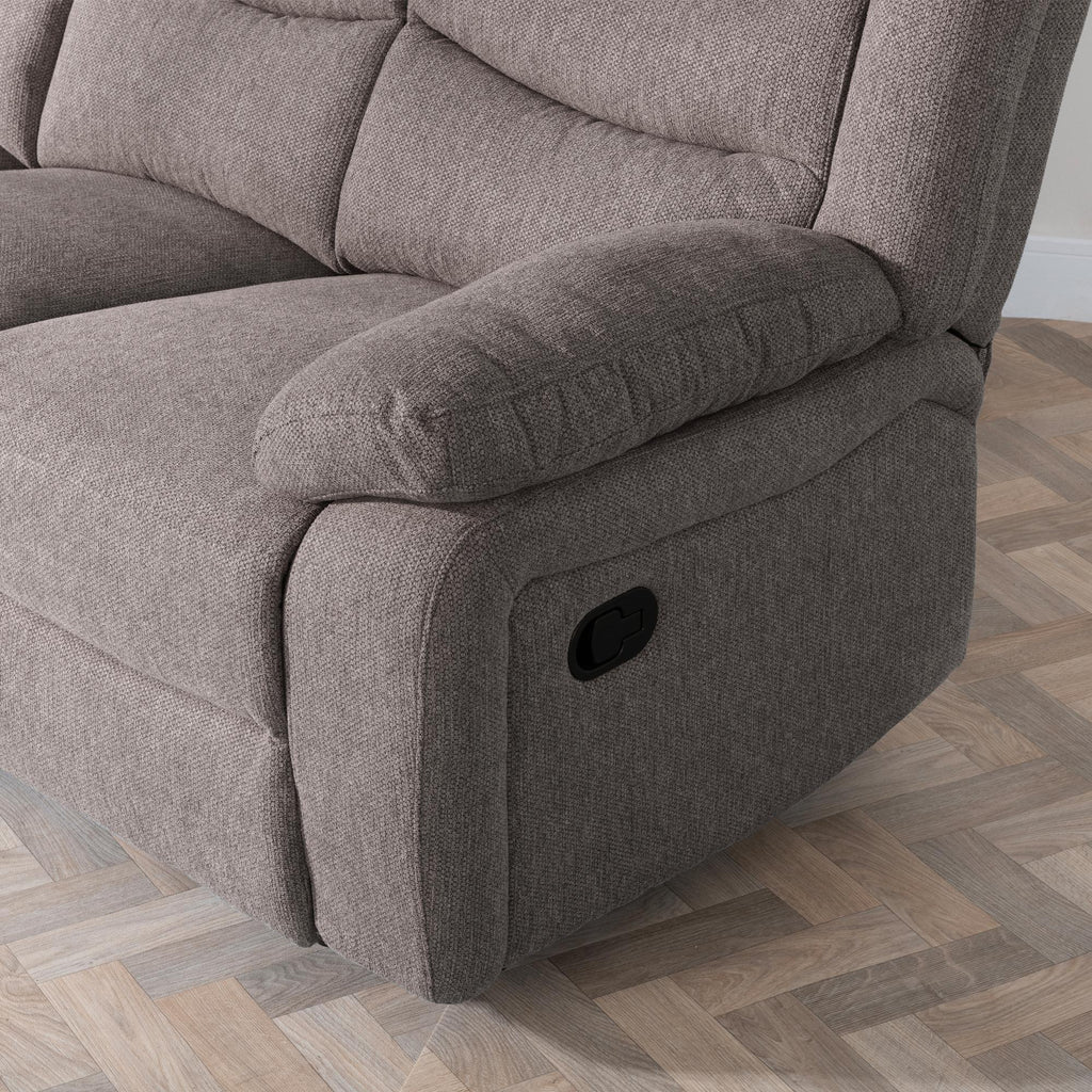 Sydney Brown Fabric Manual Recliner Sofa