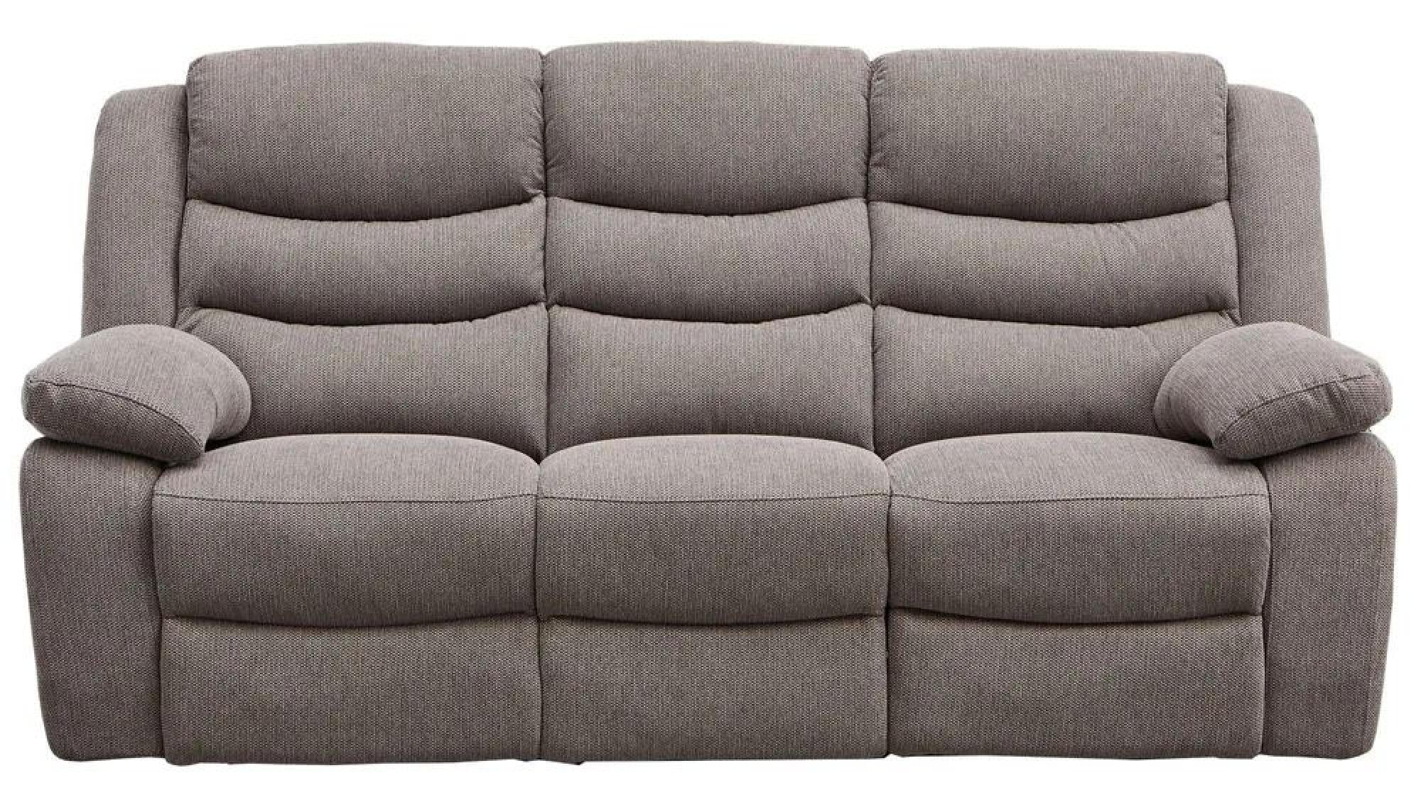 Sydney Brown Fabric Manual Recliner Sofa