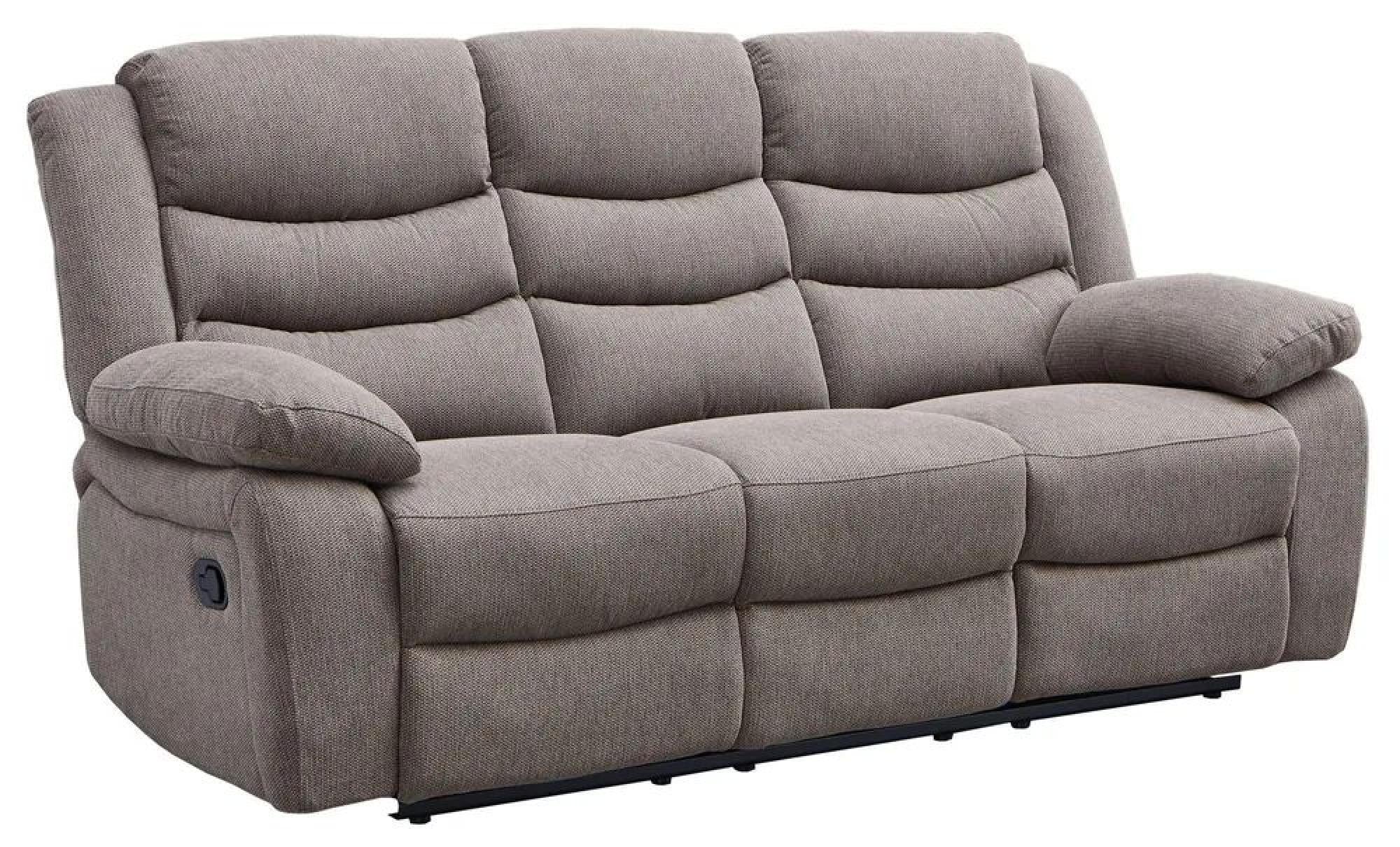 Sydney Brown Fabric Manual Recliner Sofa