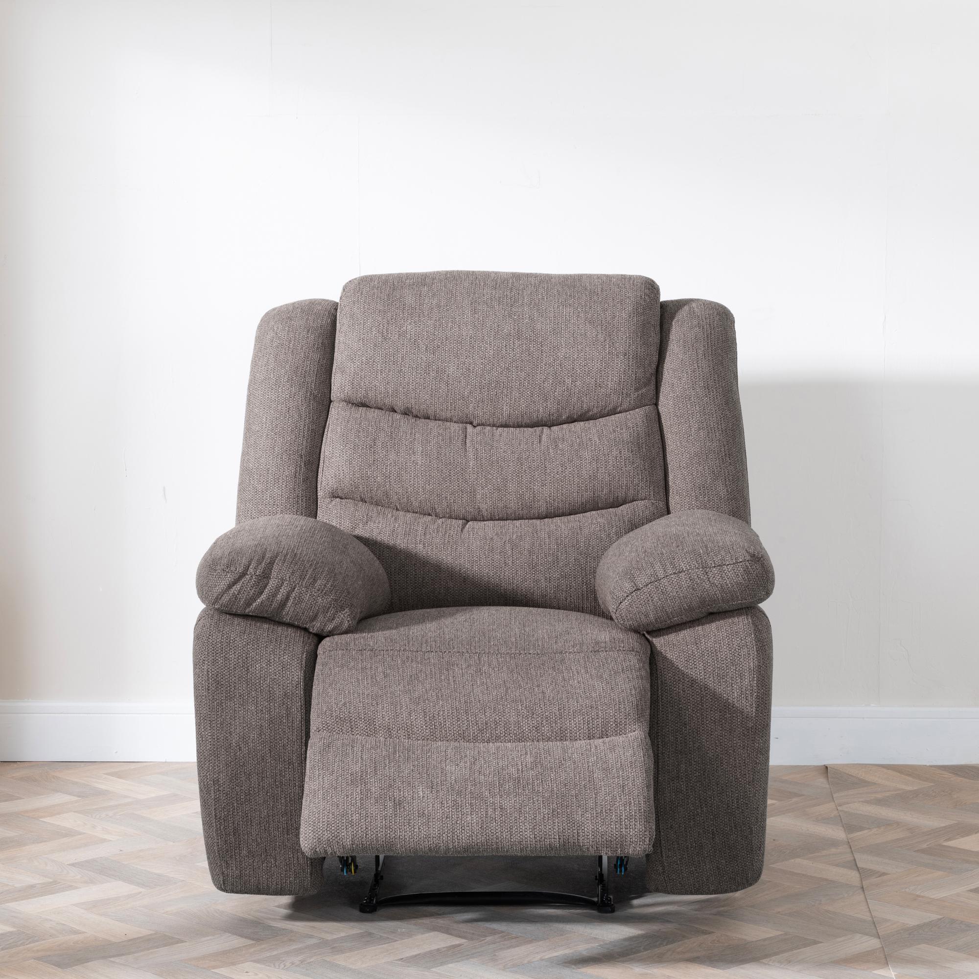 Sydney Brown Fabric Manual Recliner Sofa