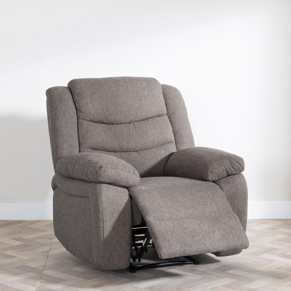 Sydney Brown Fabric Manual Recliner Sofa