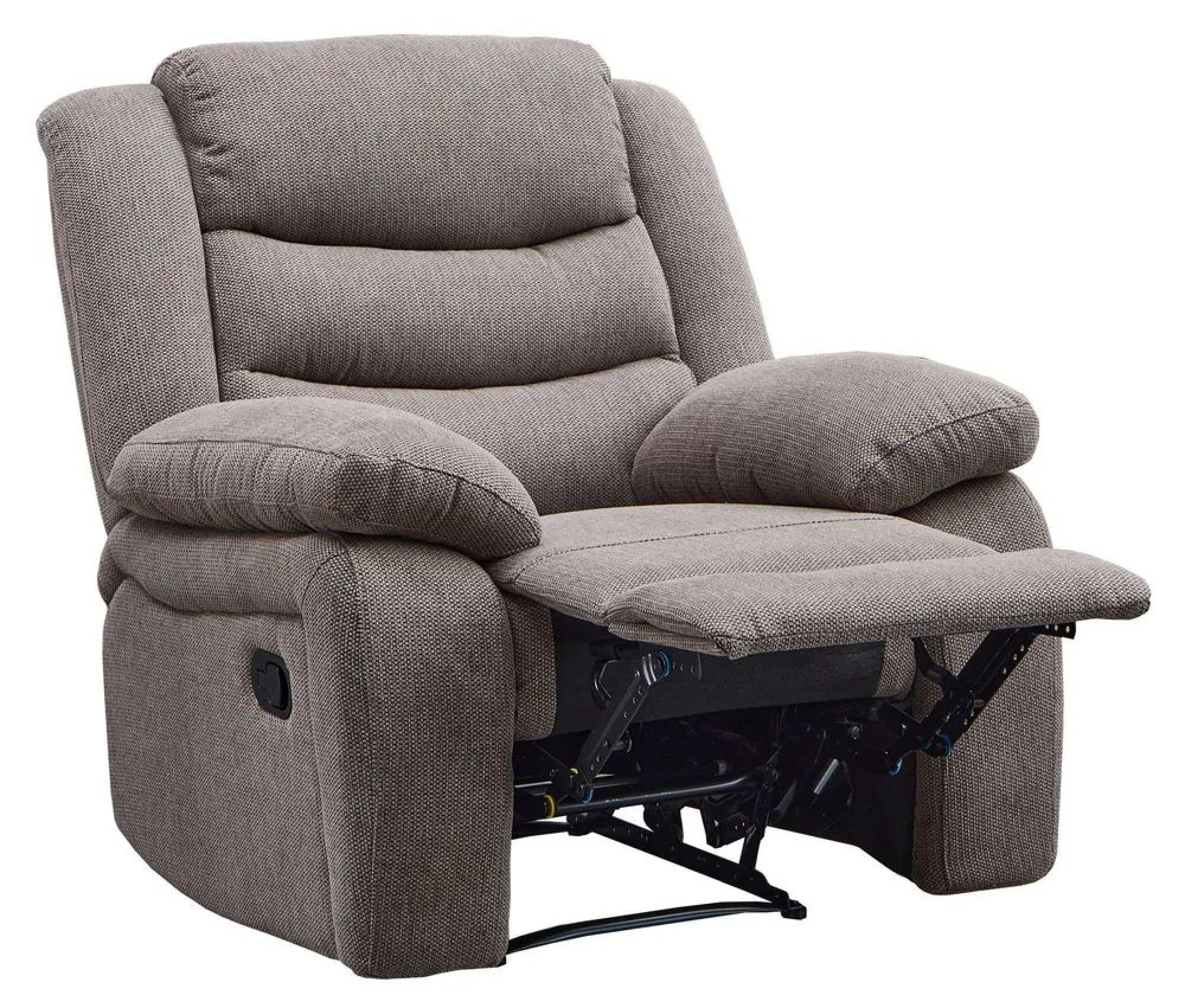 Sydney Brown Fabric Manual Recliner Sofa