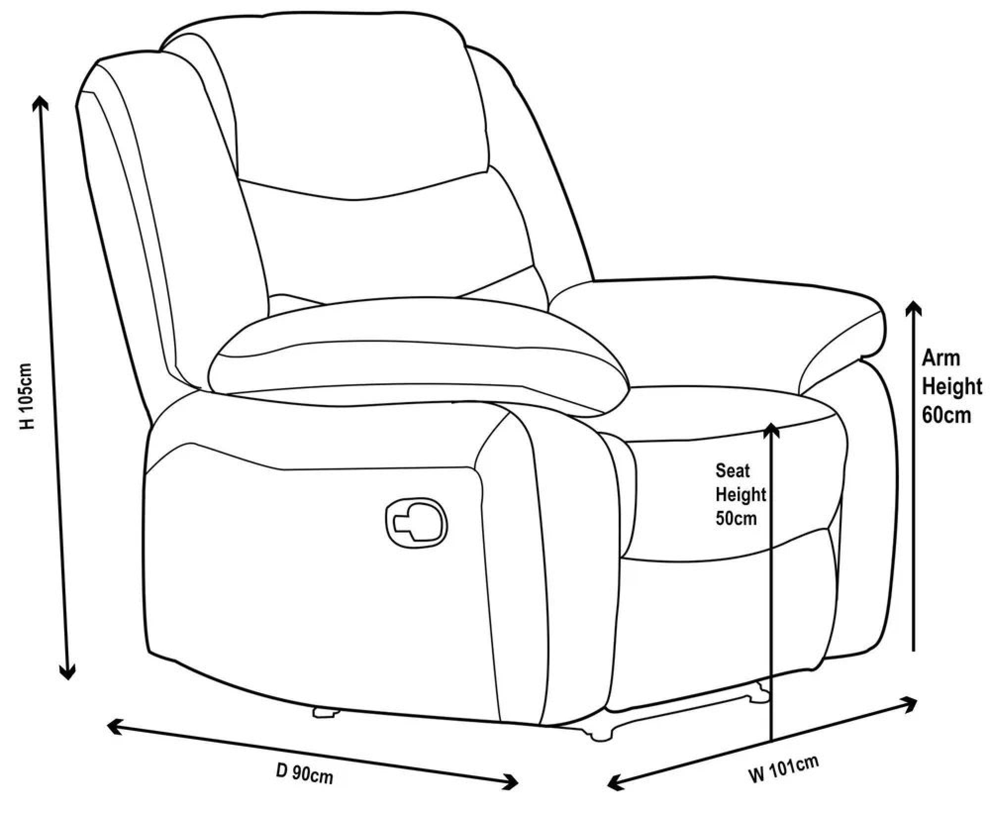 Sydney Brown Fabric Manual Recliner Sofa