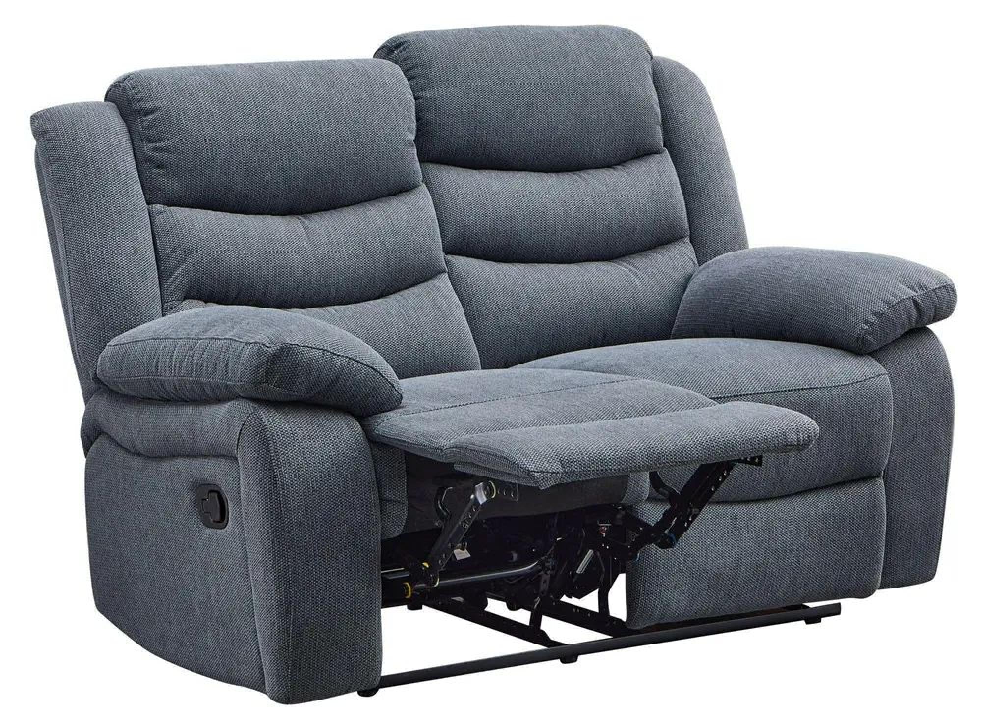 Sydney Dark Grey Fabric Manual Recliner Sofa