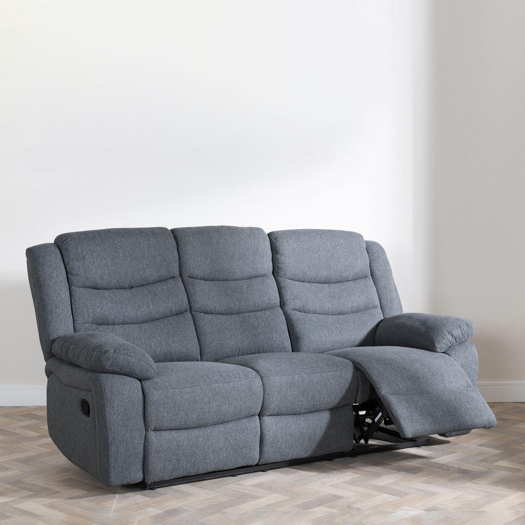 Sydney Dark Grey Fabric Manual Recliner Sofa