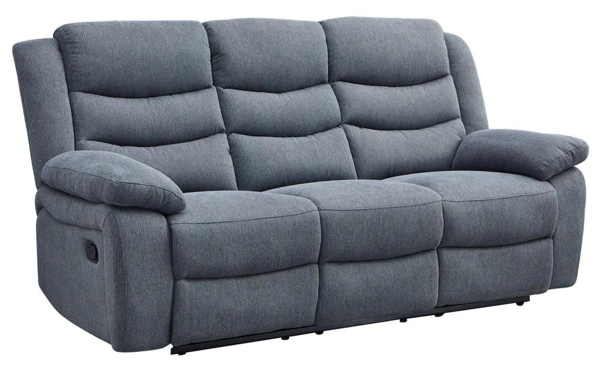 Sydney Dark Grey Fabric Manual Recliner Sofa