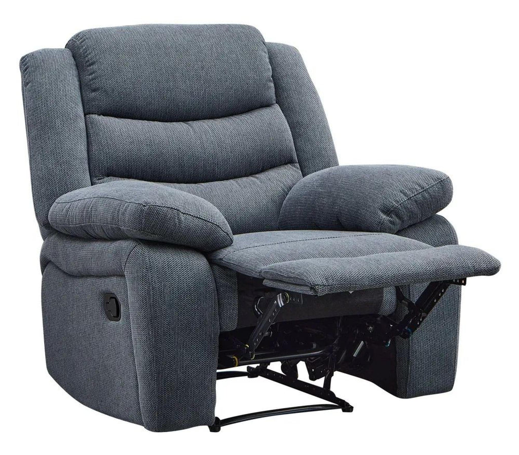 Sydney Dark Grey Fabric Manual Recliner Sofa