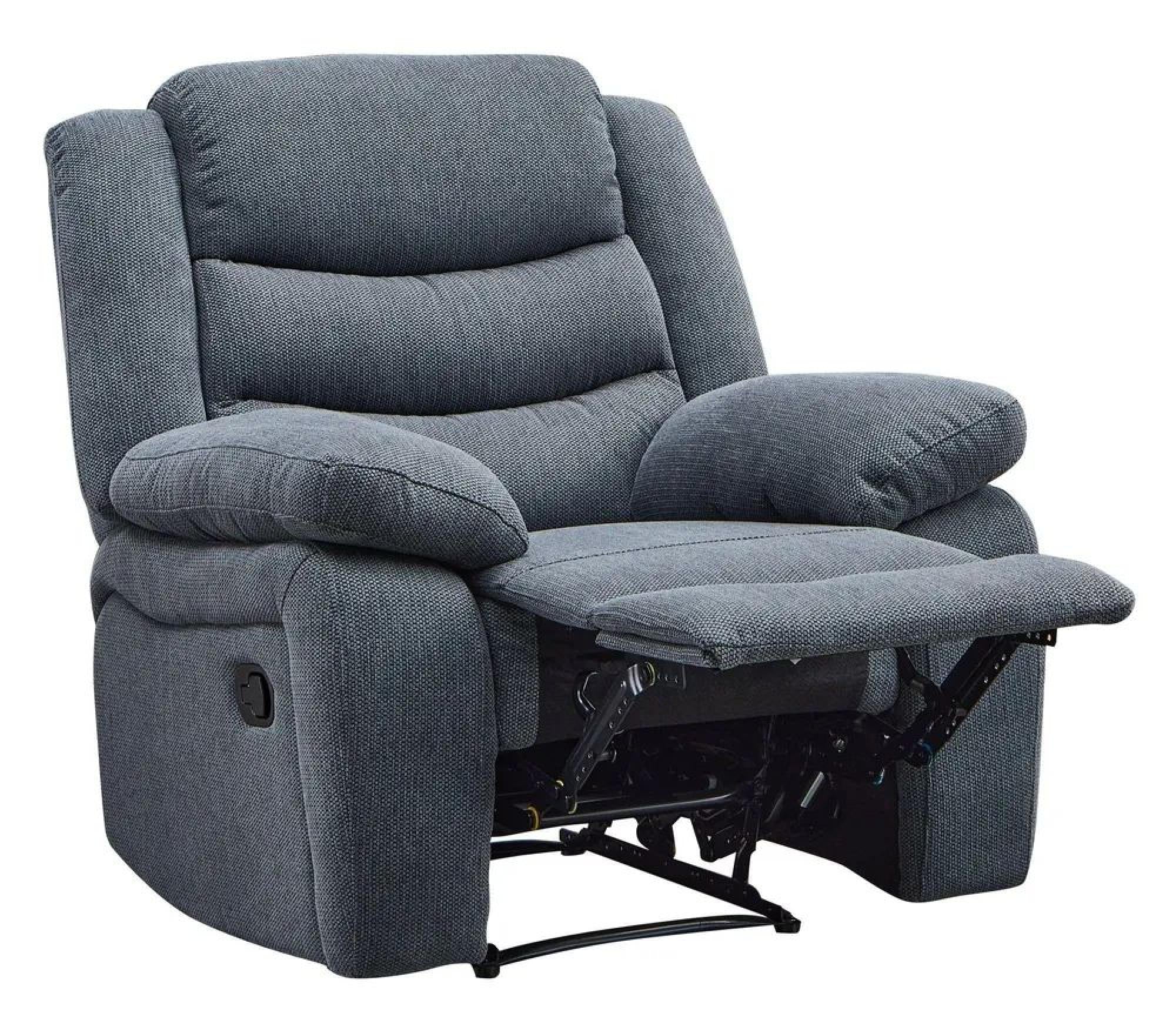 Sydney Dark Grey Fabric Manual Recliner Sofa