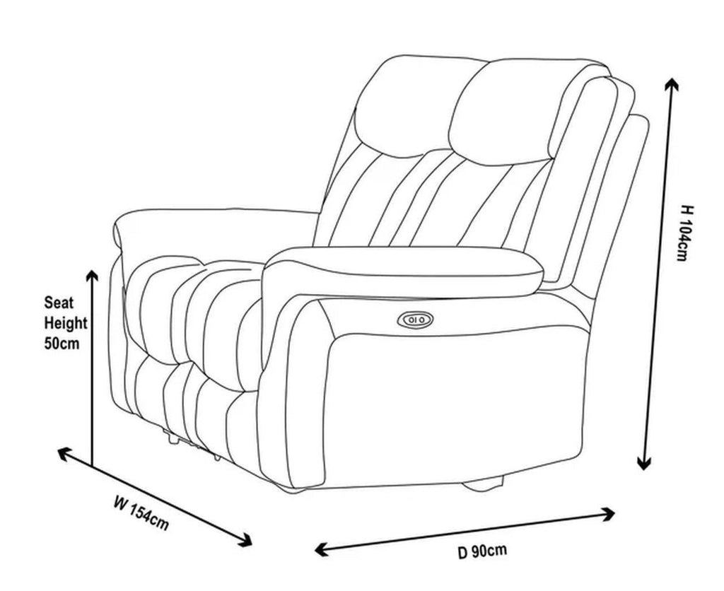 Pickford Grey Fabric Electric Recliner Sofa