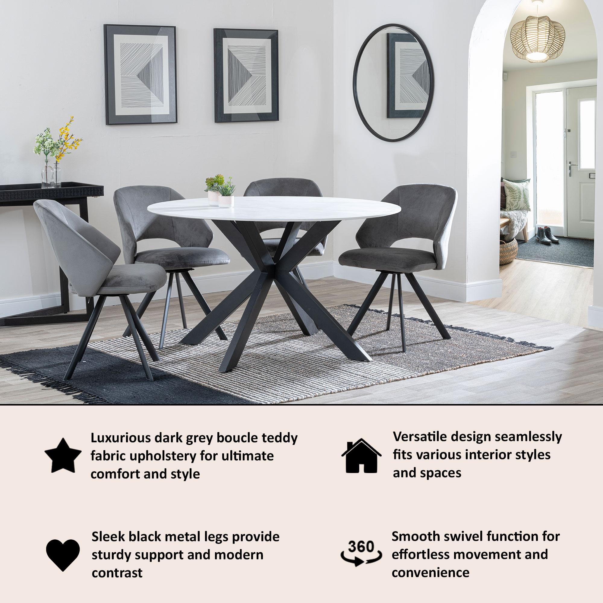 Florentine Fabric Swivel Dining Chair