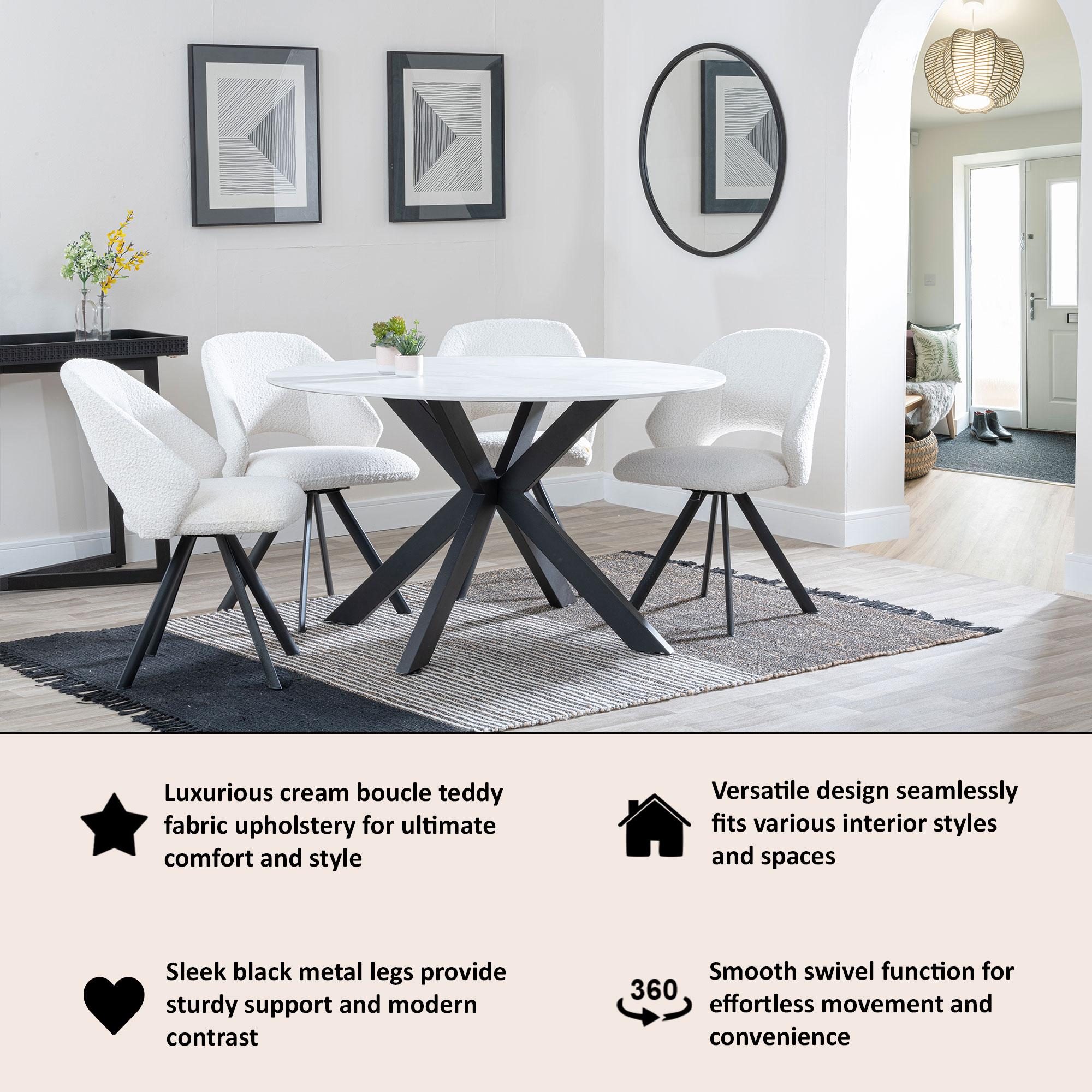 Florentine Fabric Swivel Dining Chair