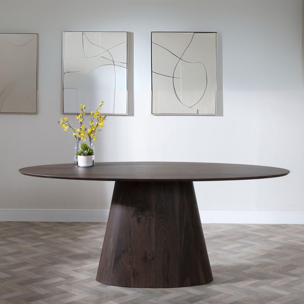 Whitby Walnut Effect Oval Dining Table