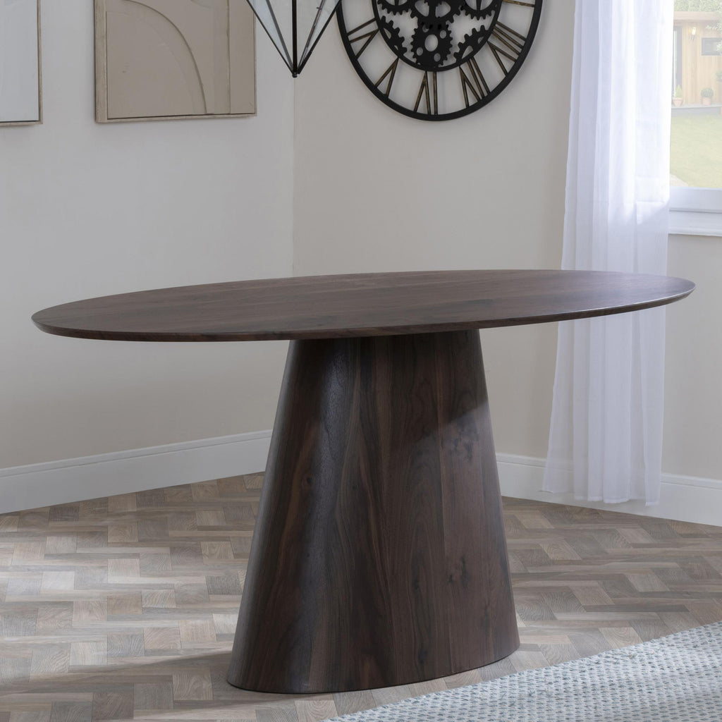 Whitby Walnut Effect Oval Dining Table