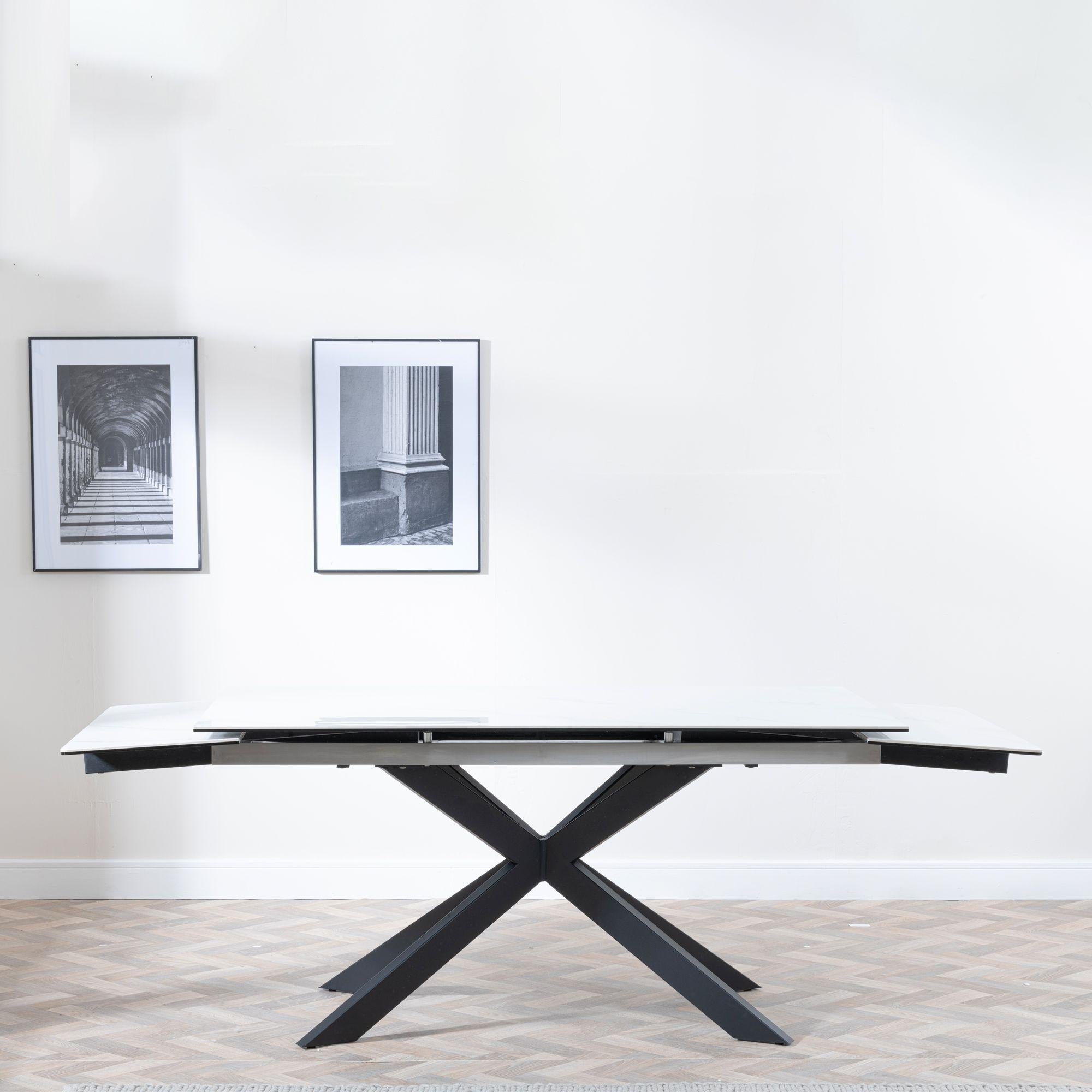 Welton White Ceramic Extending Dining Table 140cm-200cm