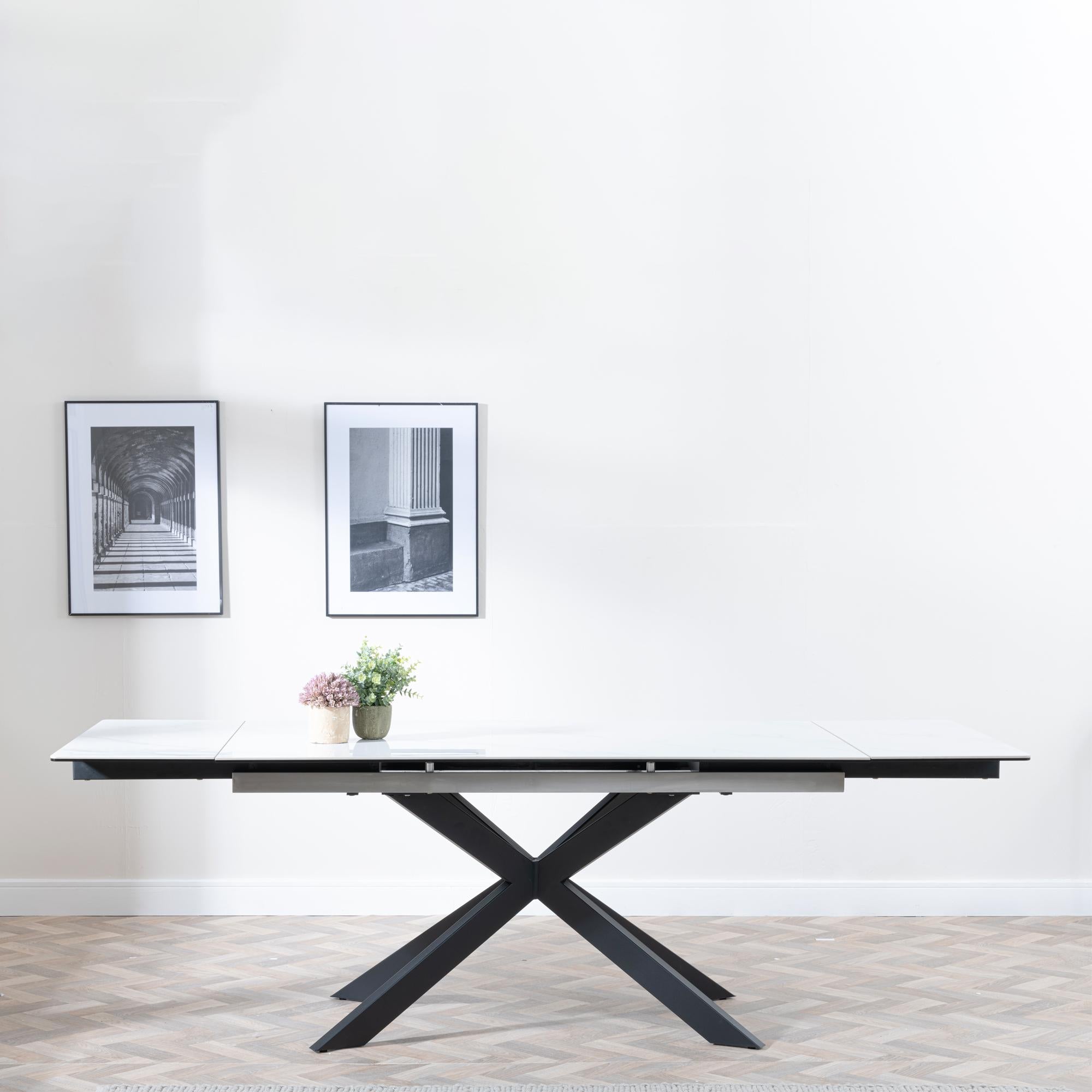 Welton White Ceramic Extending Dining Table 140cm-200cm