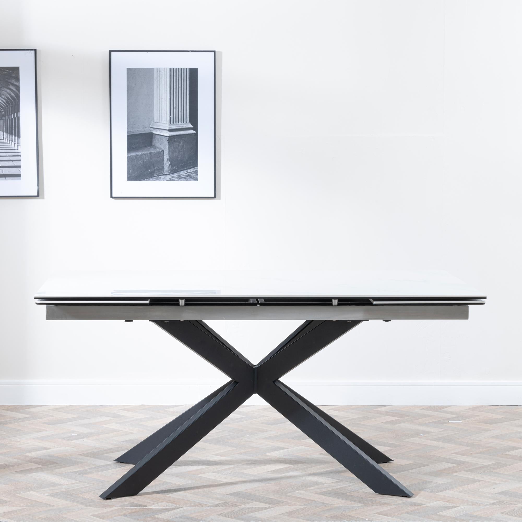 Welton White Ceramic Extending Dining Table 140cm-200cm
