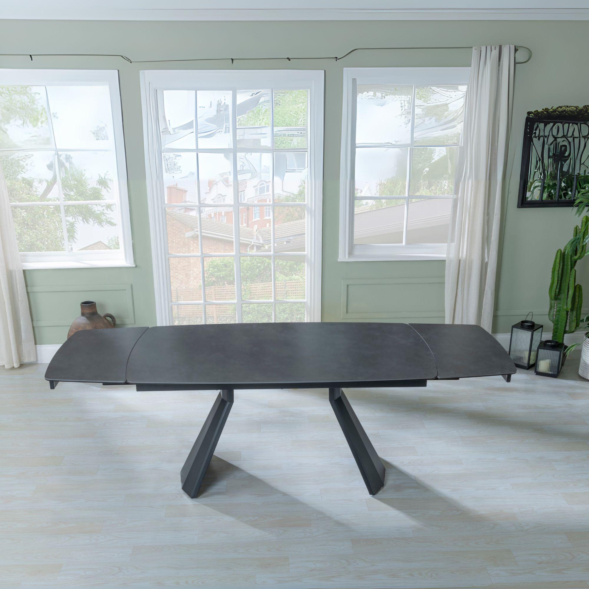 Luna Black Ceramic Extending Dining Table 160cm-240cm