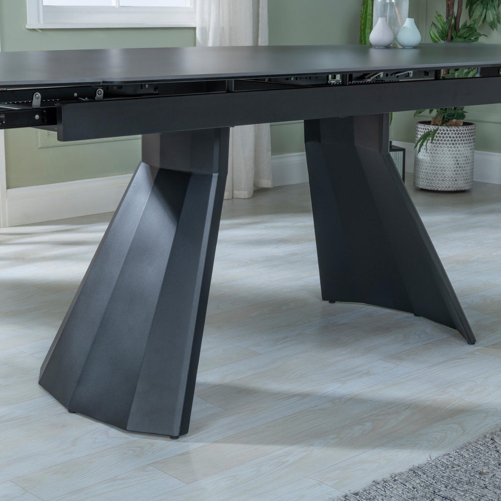 Luna Black Ceramic Extending Dining Table 160cm-240cm