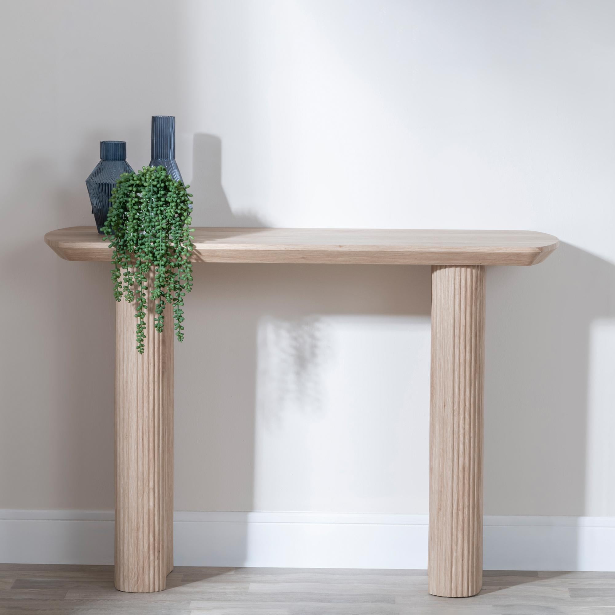 Renzo Rectangle MDF Console Table with Pedestal