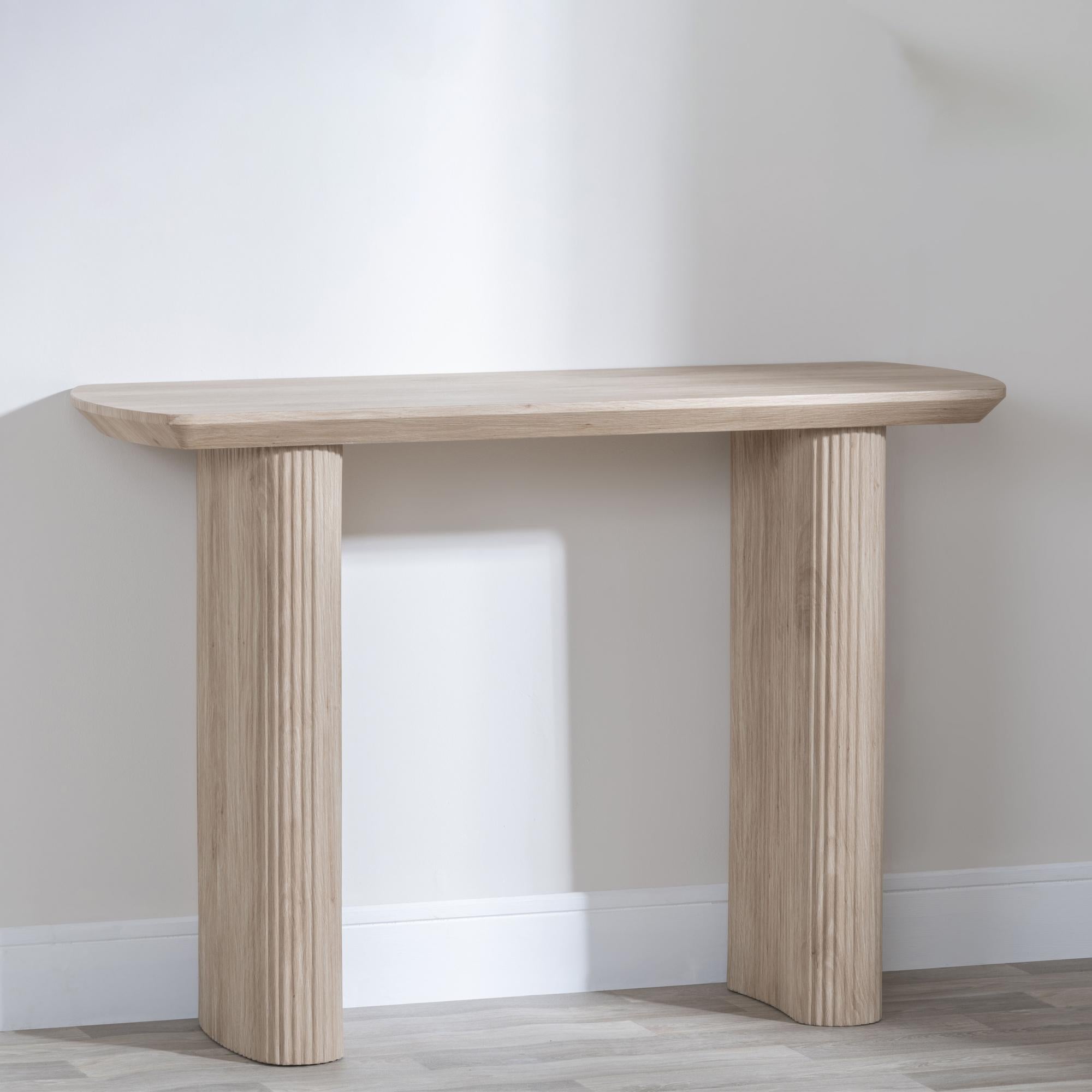 Renzo Rectangle MDF Console Table with Pedestal