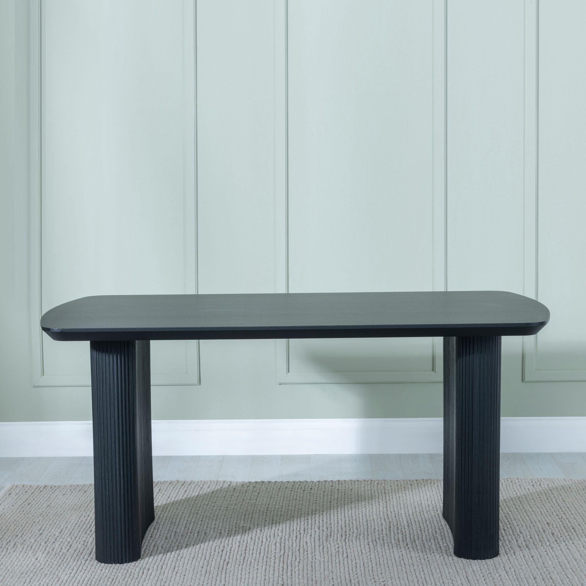 Renzo Black Oval Dining Table 160cm