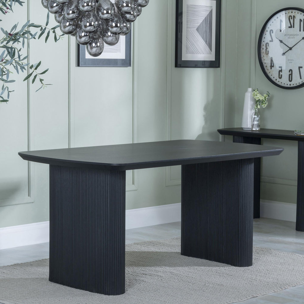 Renzo Black Oval Dining Table 160cm