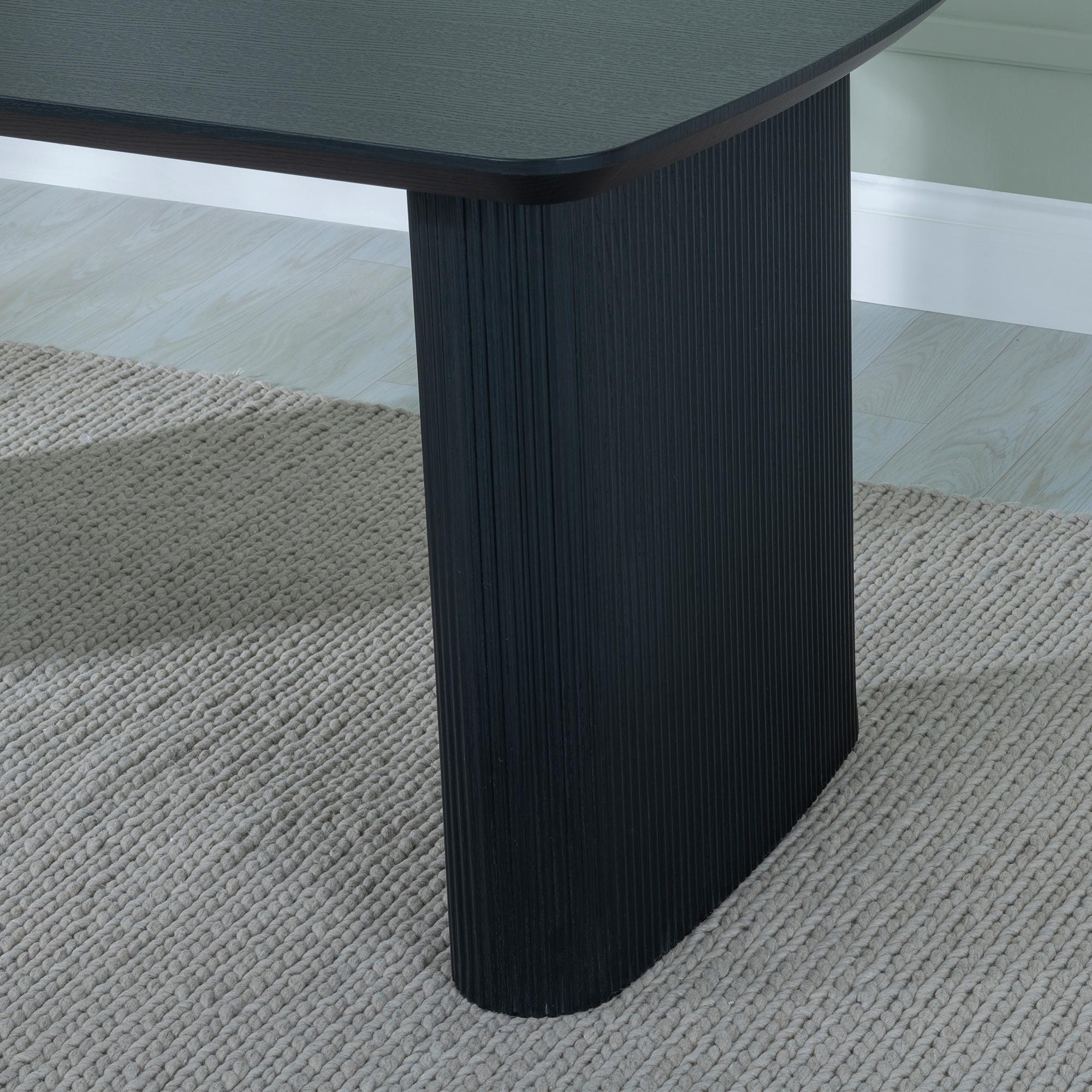 Renzo Black Oval Dining Table 160cm