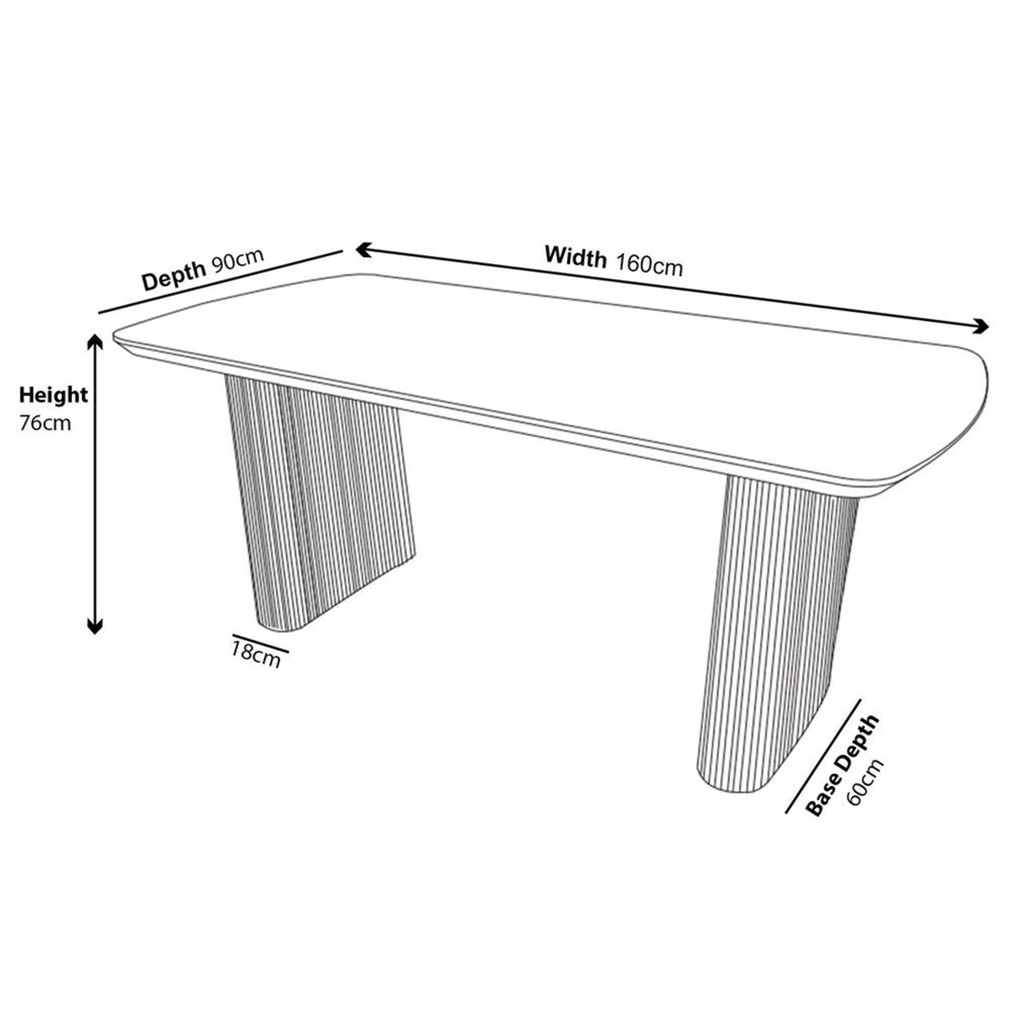 Renzo Black Oval Dining Table 160cm