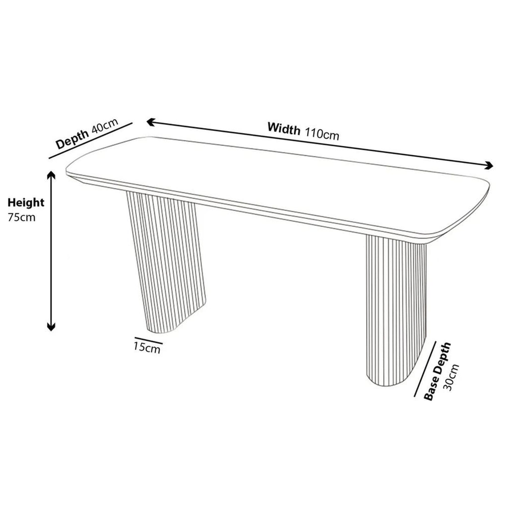 Renzo Rectangle MDF Console Table with Pedestal