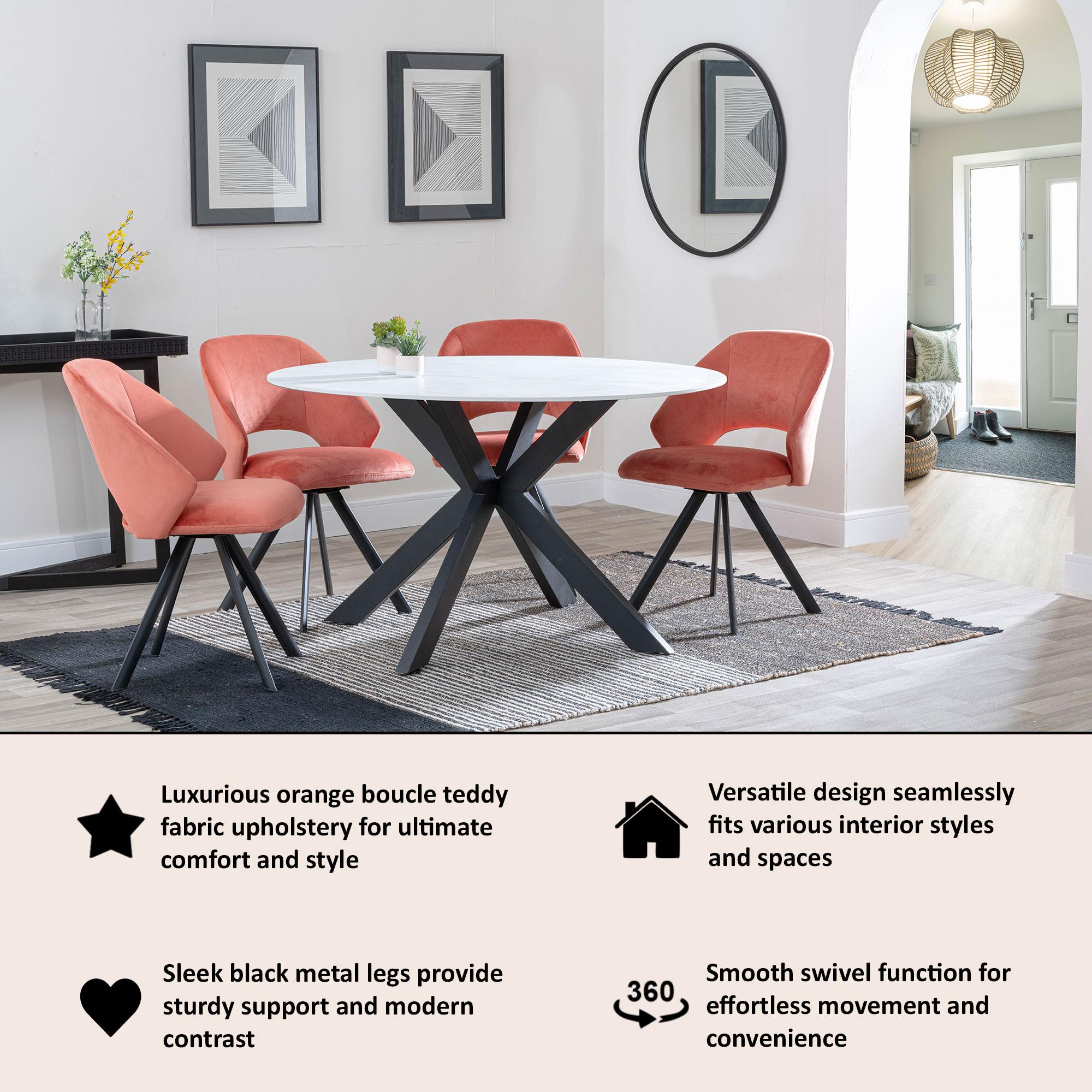 Florentine Fabric Swivel Dining Chair