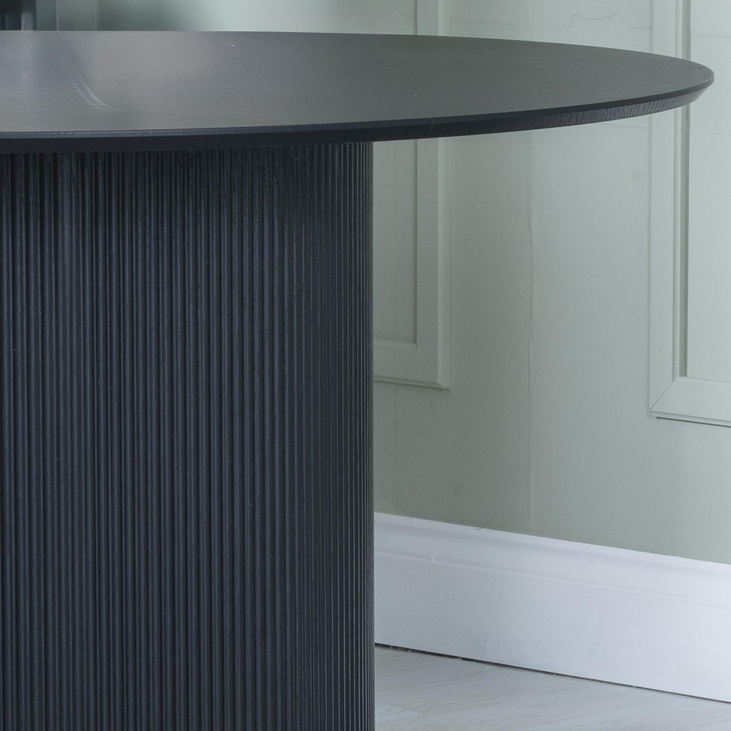 Renzo Black Round Dining Table 120cm