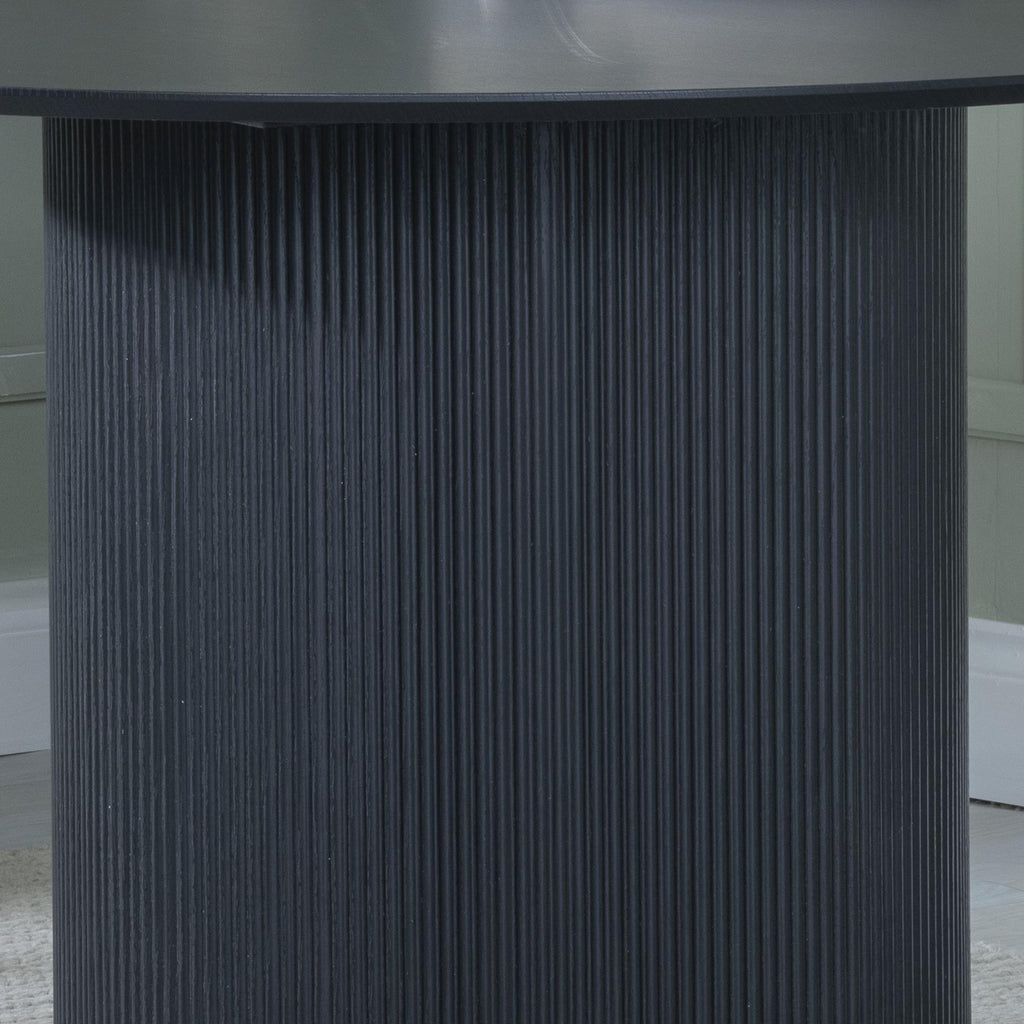 Renzo Black Round Dining Table 120cm