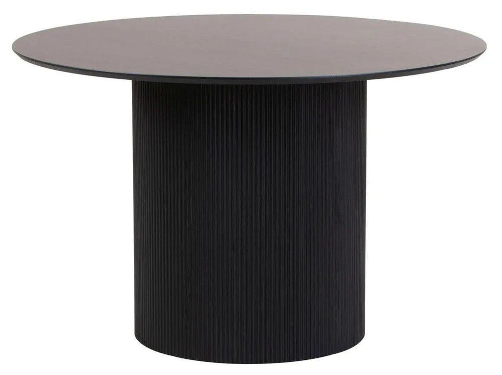 Renzo Black Round Dining Table 120cm
