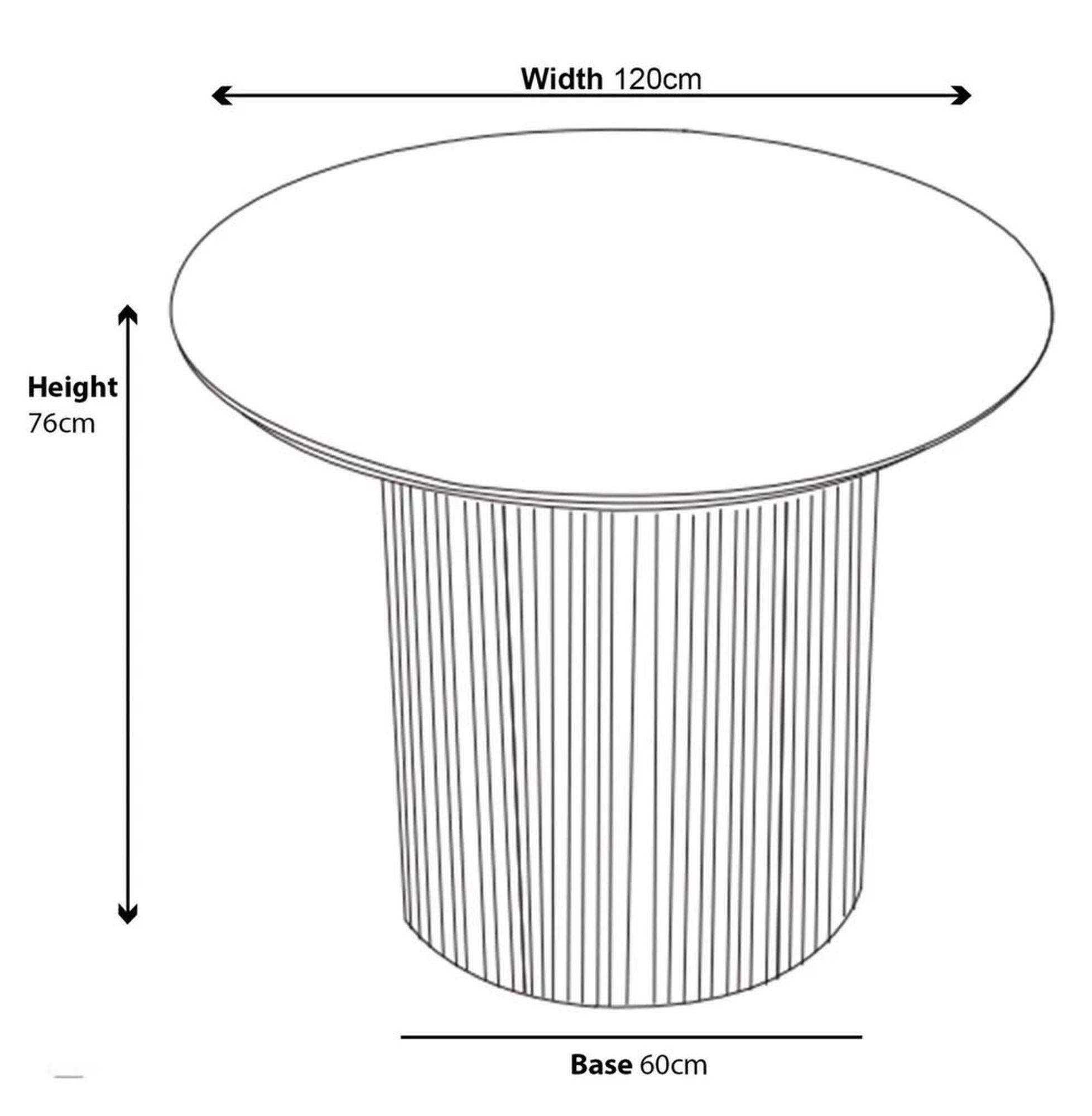Renzo Black Round Dining Table 120cm