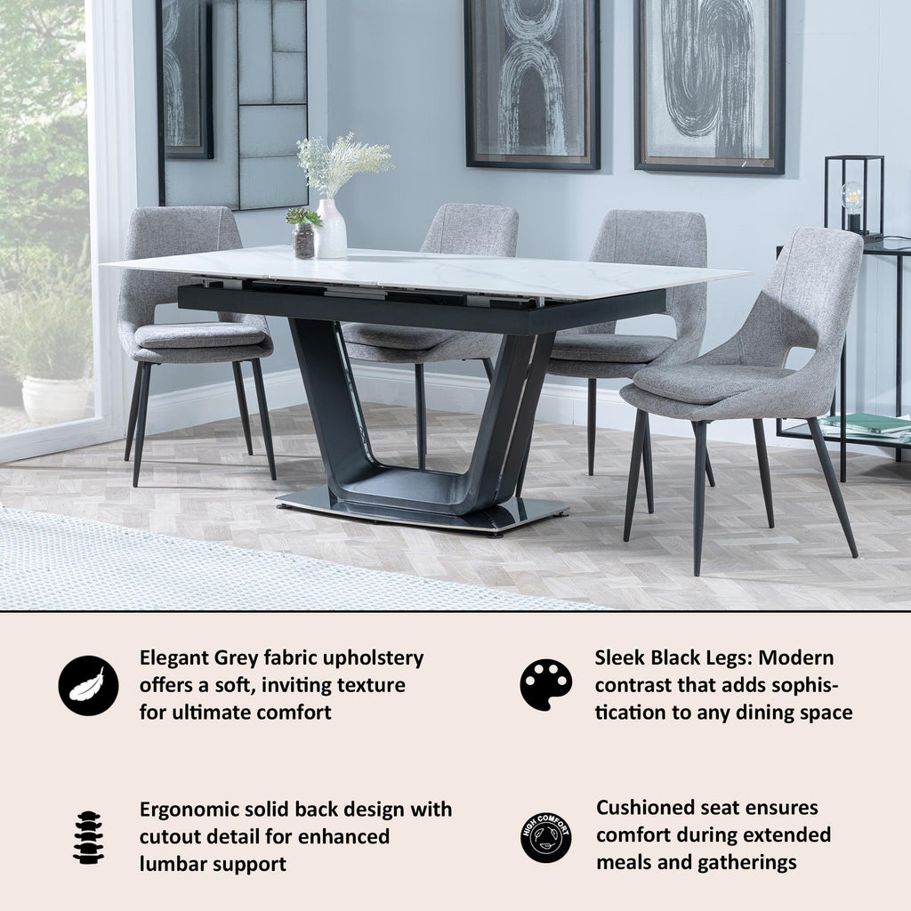 Atelier Fabric Dining Chair with Black Legs