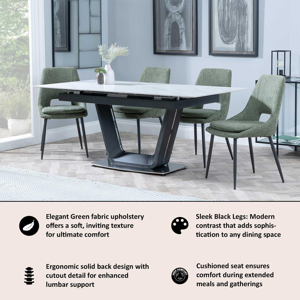 Atelier Fabric Dining Chair with Black Legs