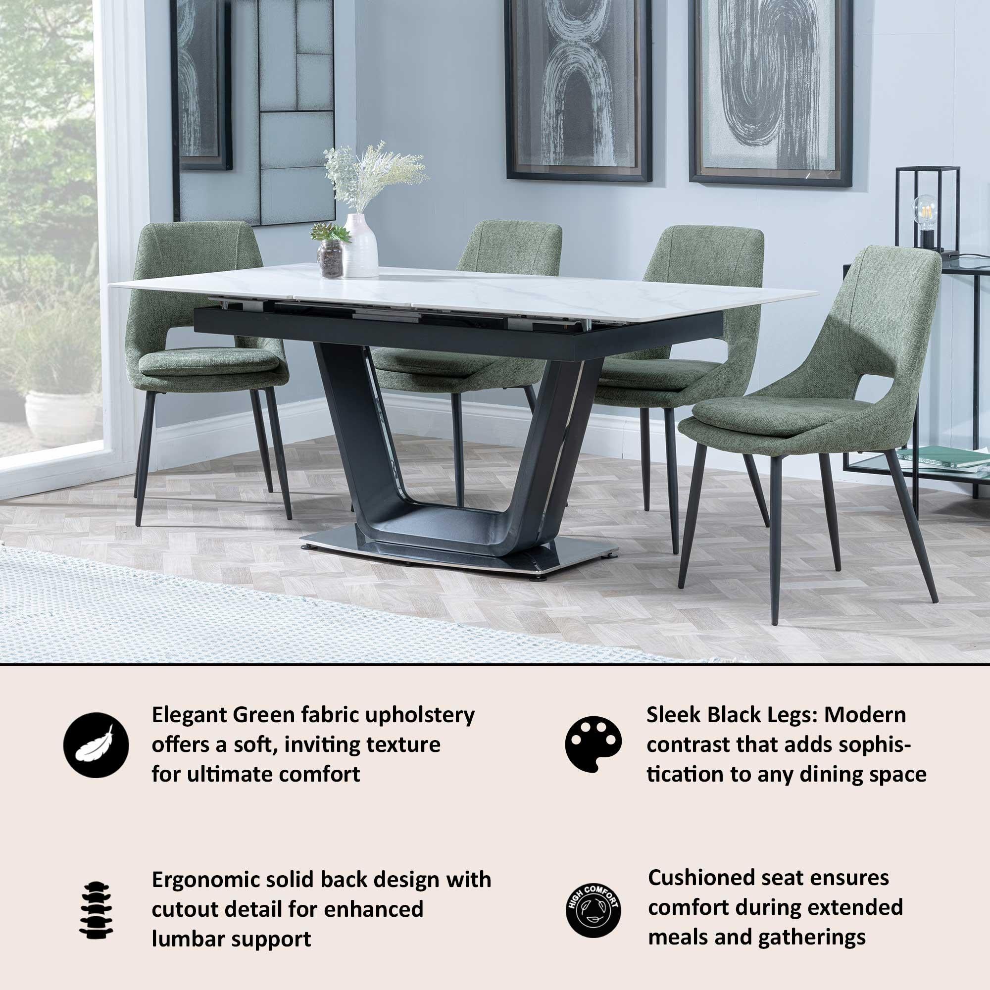 Atelier Fabric Dining Chair with Black Legs