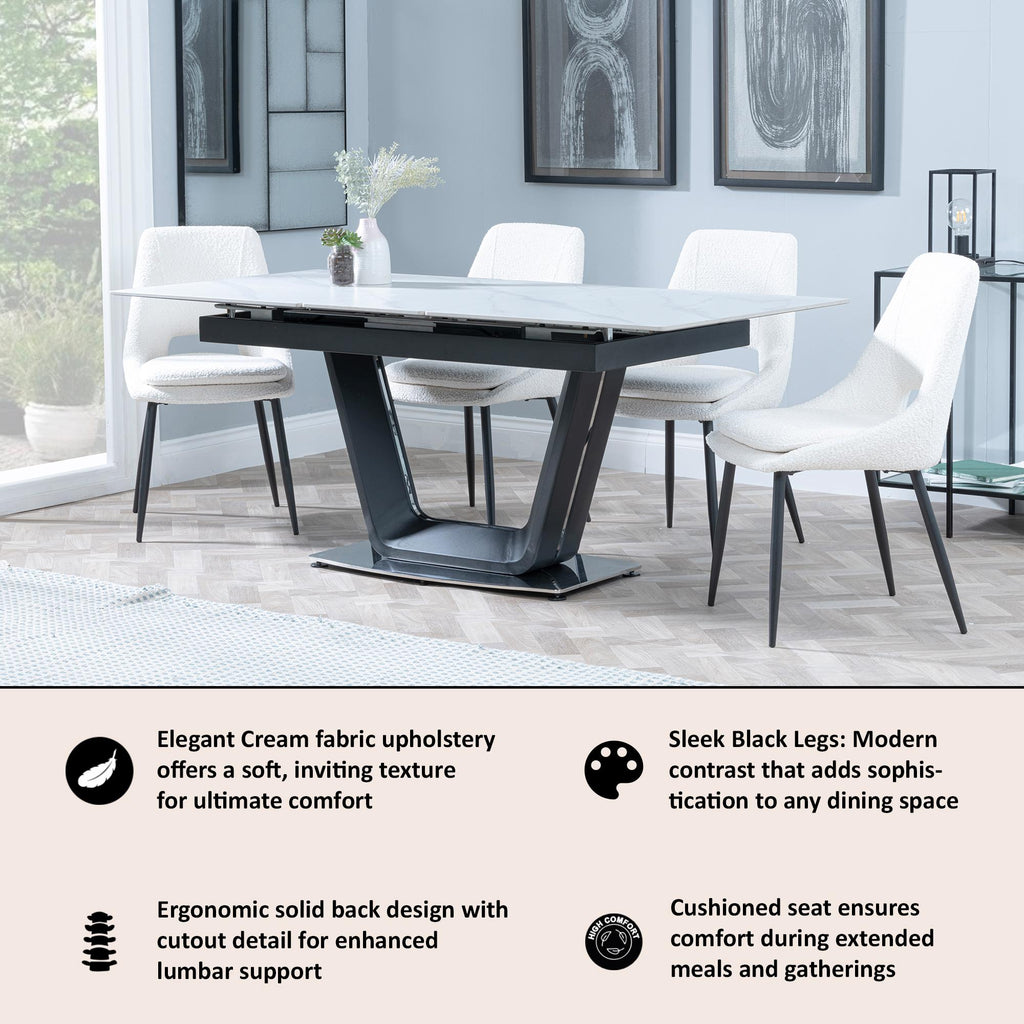 Atelier Fabric Dining Chair with Black Legs