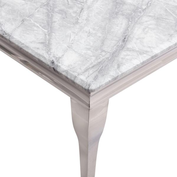 Merida Large Grey Marble Effect and Chrome Dining Table 180cm