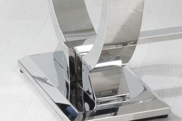 Welby Grey Engineered Marble and Stainless Steel Dining Table 200cm
