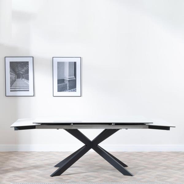 Welton White Ceramic Extending Dining Table 160cm-240cm
