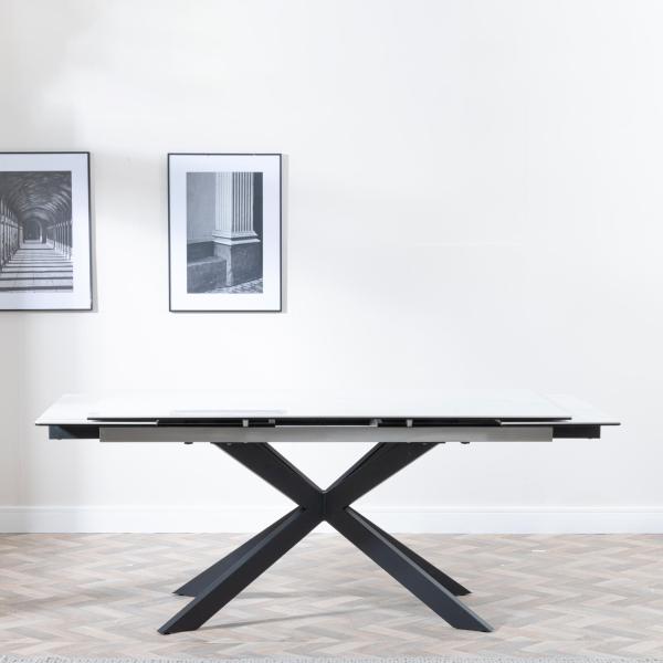 Welton White Ceramic Extending Dining Table 160cm-240cm